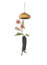 Cargar imagen en el visor de la galería, Collage de figura humana que florece de cintura para arriba bajo la luz de una lámpara.